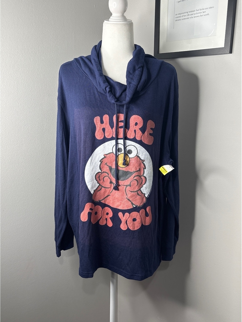Sesame Street Elmo Navy Blue Hoodie XXL Here For You Graphic Pullover